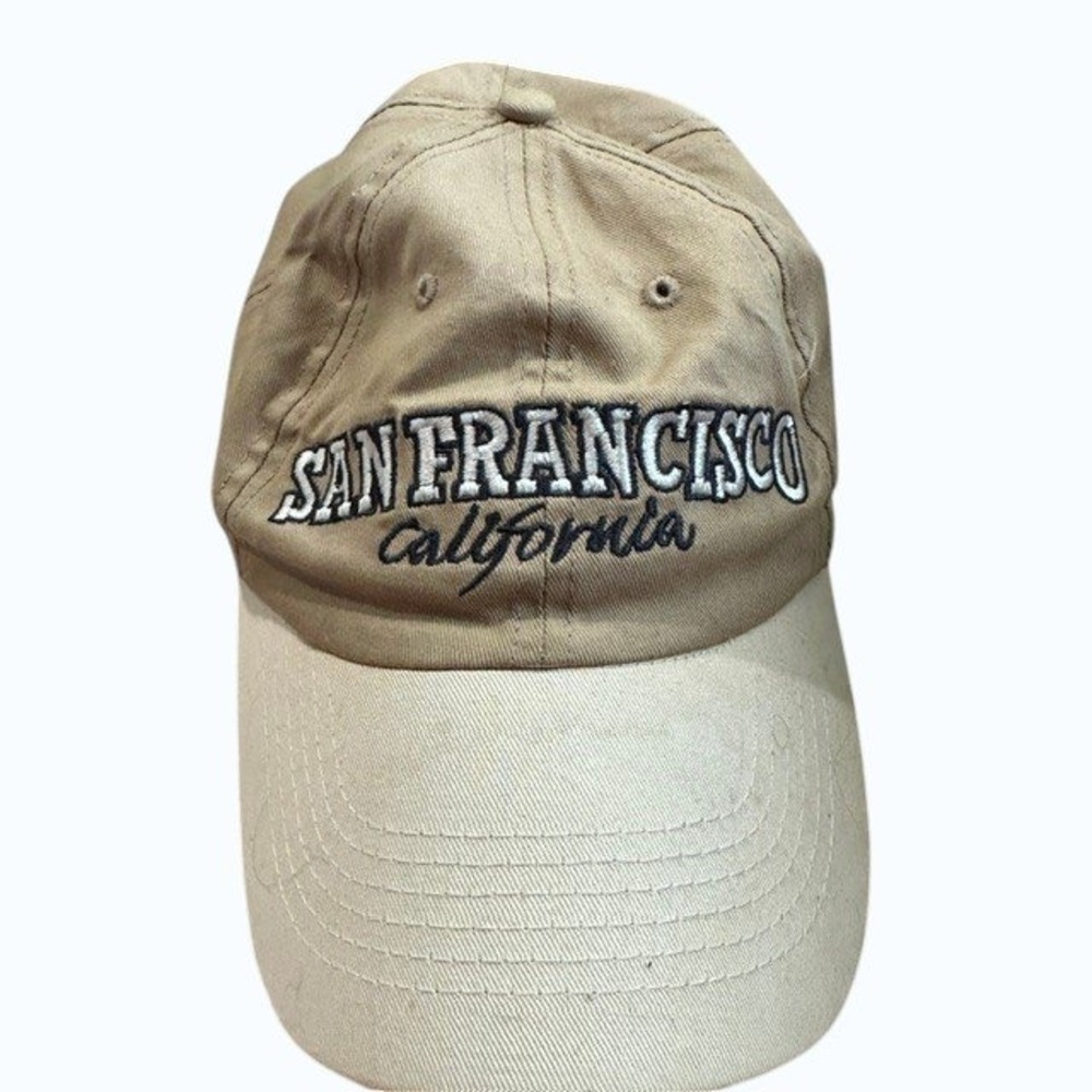 San Francisco California Souvenir Hat Tan‎ Cotton Twill Embroidered OSFM